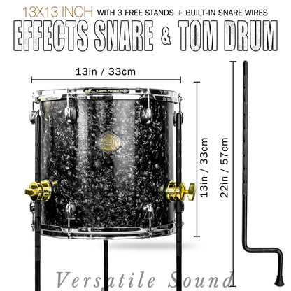 Starry Black 13×13-inch Special Effect Floor Snare Drum