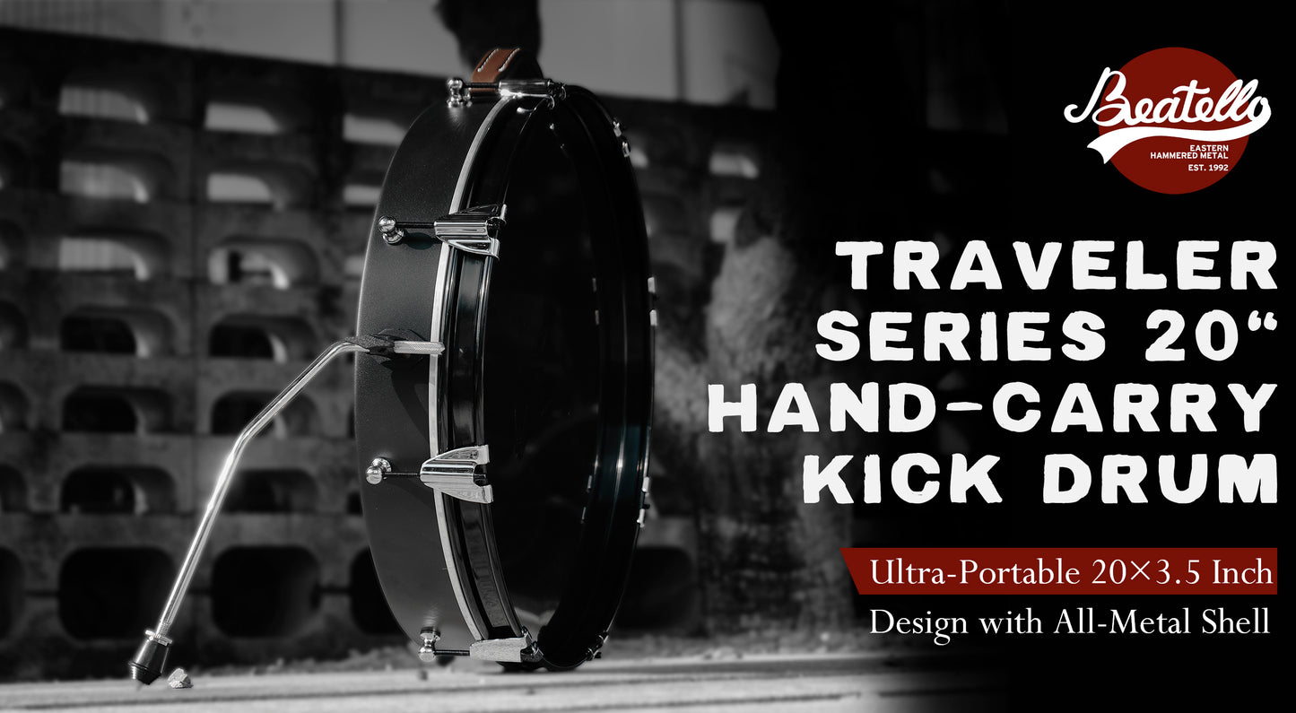 20" Bass Busking Compact Pancake Nesting Travel Drum Kit