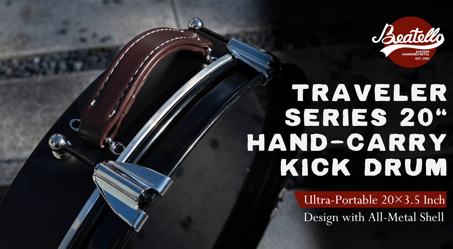 20" Bass Busking Compact Pancake Nesting Travel Drum Kit