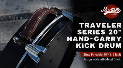 20" Bass Busking Compact Pancake Nesting Travel Drum Kit