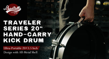 20" Bass Busking Compact Pancake Nesting Travel Drum Kit