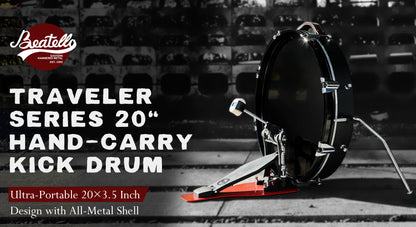 20" Bass Busking Compact Pancake Nesting Travel Drum Kit