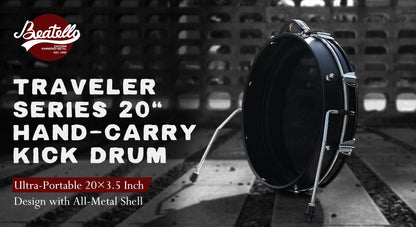 20" Bass Busking Compact Pancake Nesting Travel Drum Kit