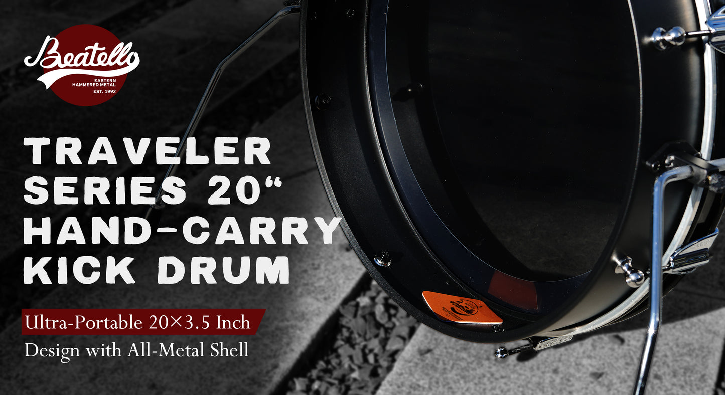 20" Bass Busking Compact Pancake Nesting Travel Drum Kit