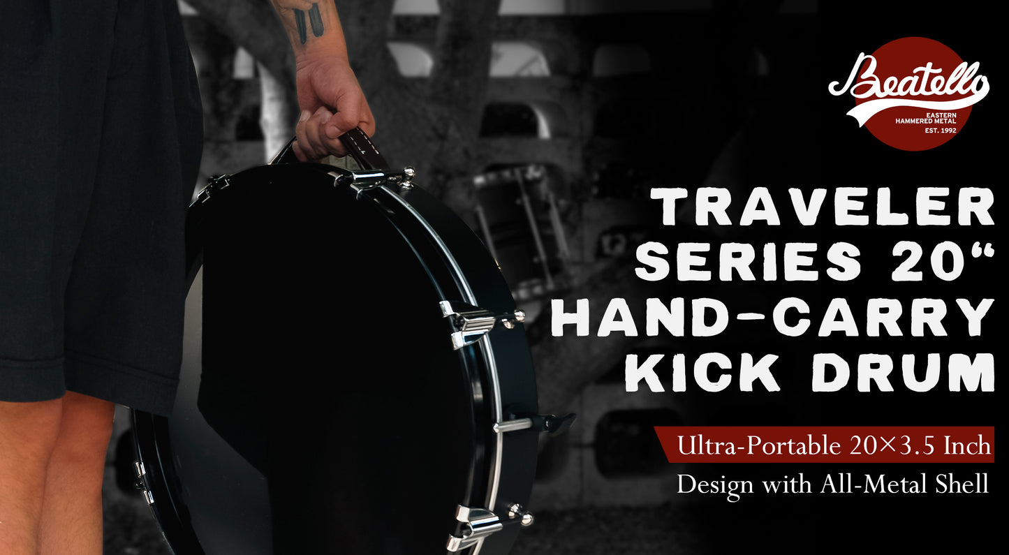 20" Bass Busking Compact Pancake Nesting Travel Drum Kit