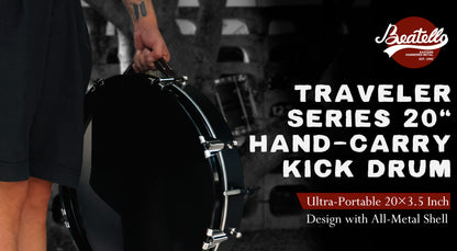 20" Bass Busking Compact Pancake Nesting Travel Drum Kit