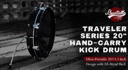 20" Bass Busking Compact Pancake Nesting Travel Drum Kit