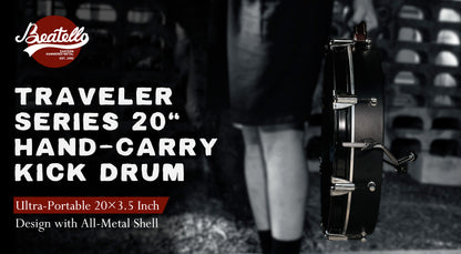 20" Bass Busking Compact Pancake Nesting Travel Drum Kit