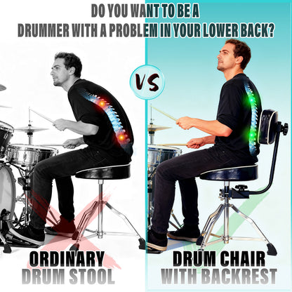 Universal Drum Throne Backrest – Adjustable & Removable
