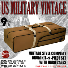 Vintage Drum Bags Set, 9-pcs Set, 10/12/13/16 F Tom/14 Snare/22 Bass/ Drum hardware bag/ Cymbal Bag/ Drumsticks bag