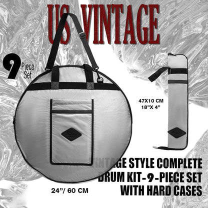 Vintage Drum Bags Set, 9-pcs Set