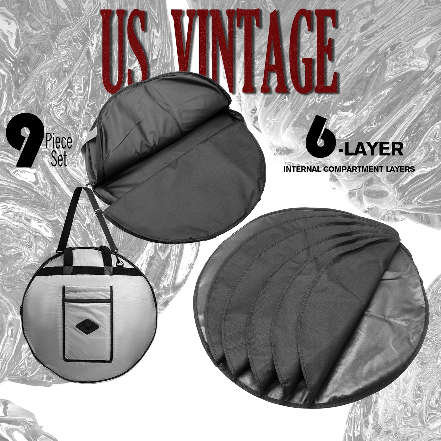 Vintage Drum Bags Set, 9-pcs Set