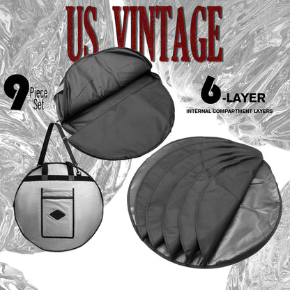 Vintage Drum Bags Set, 9-pcs Set