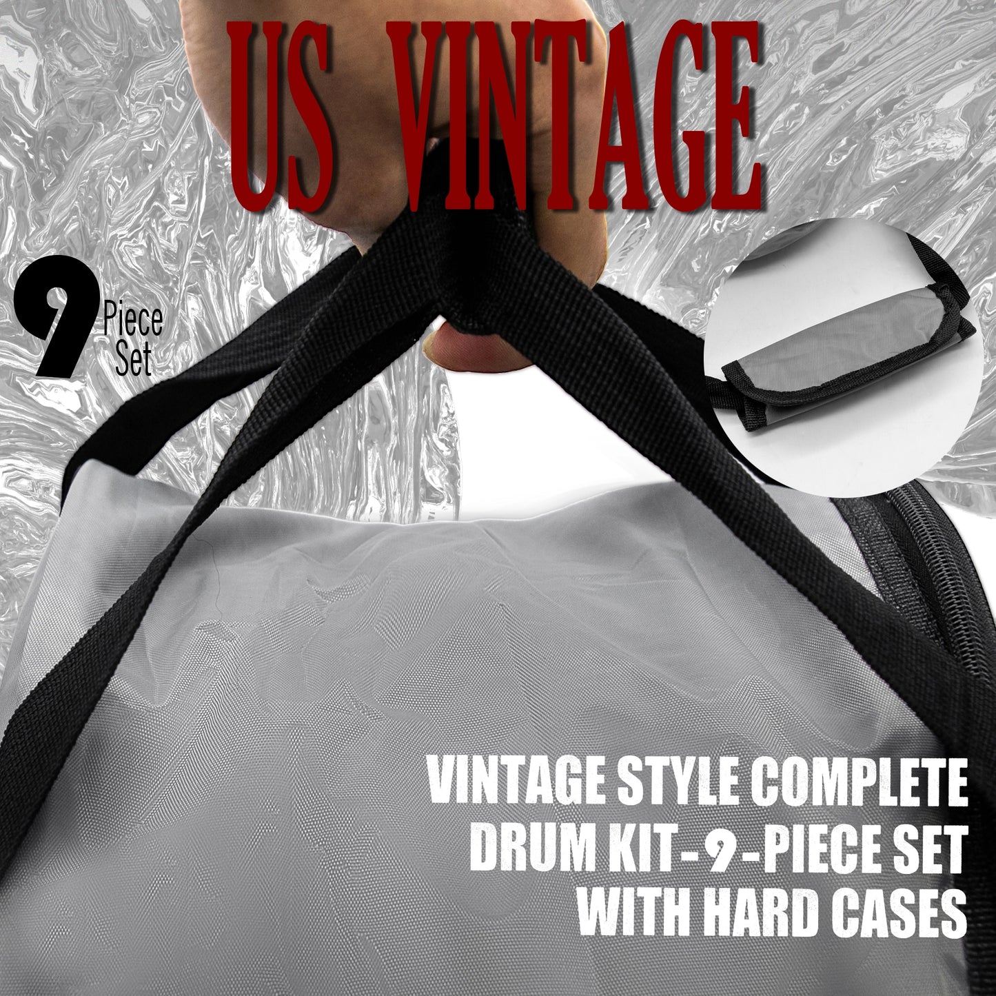 Vintage Drum Bags Set, 9-pcs Set