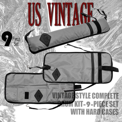 Vintage Drum Bags Set, 9-pcs Set