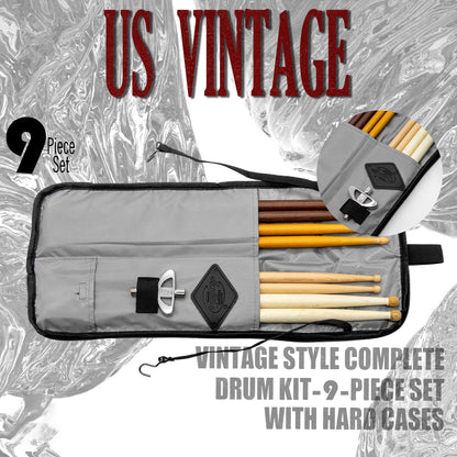 Vintage Drum Bags Set, 9-pcs Set