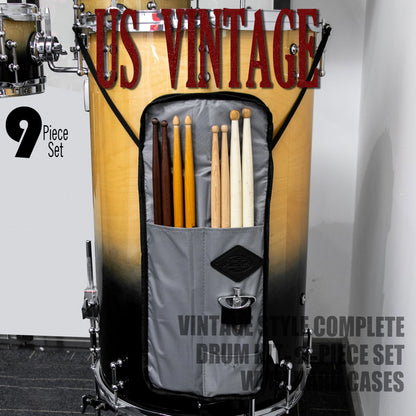 Vintage Drum Bags Set, 9-pcs Set