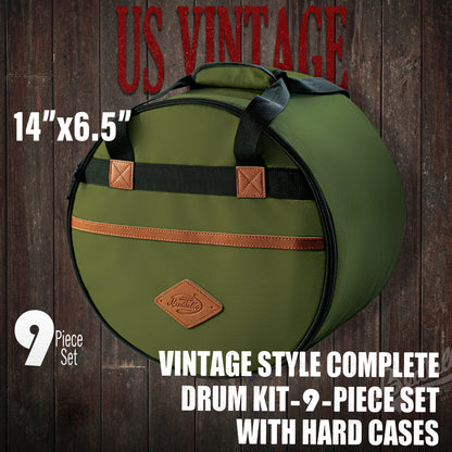 Vintage Drum Bags Set, 9-pcs Set