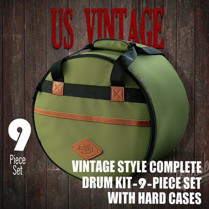Vintage Drum Bags Set, 9-pcs Set