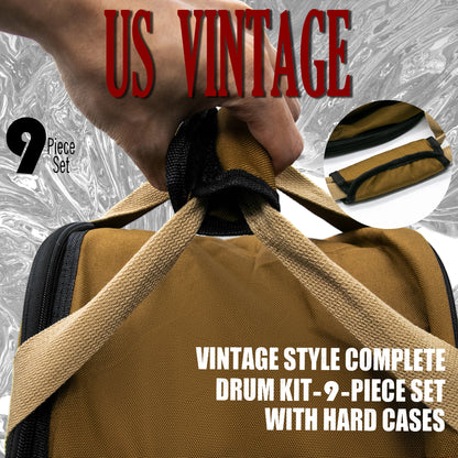 Vintage Drum Bags Set, 9-pcs Set
