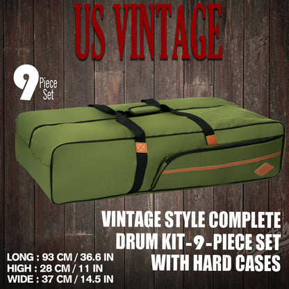 Vintage Drum Bags Set, 9-pcs Set