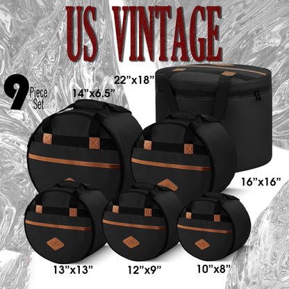 Vintage Drum Bags Set, 9-pcs Set