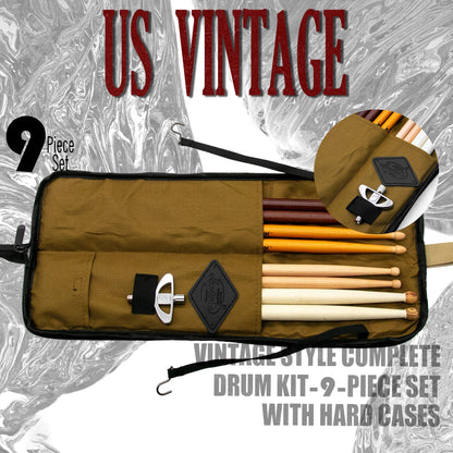 Vintage Drum Bags Set, 9-pcs Set