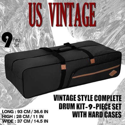 Vintage Drum Bags Set, 9-pcs Set