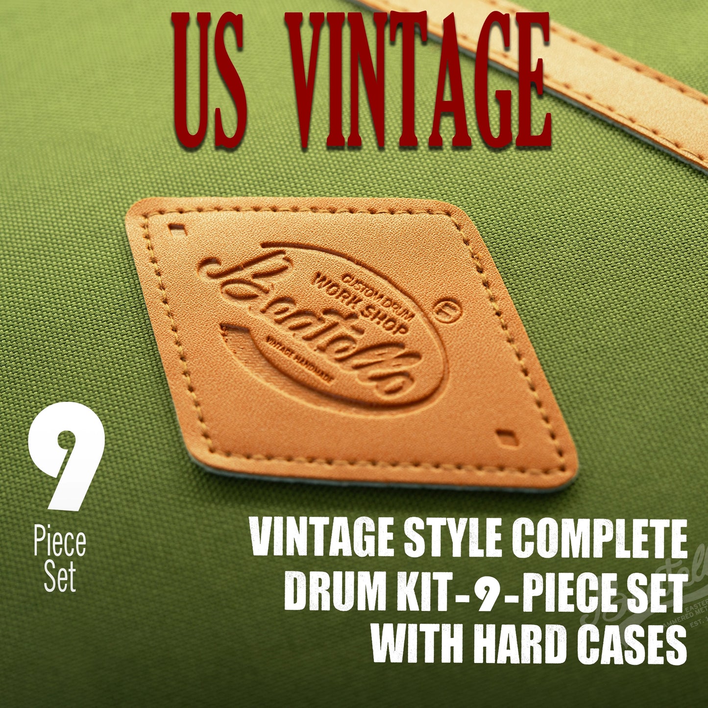 Vintage Drum Bags Set, 9-pcs Set