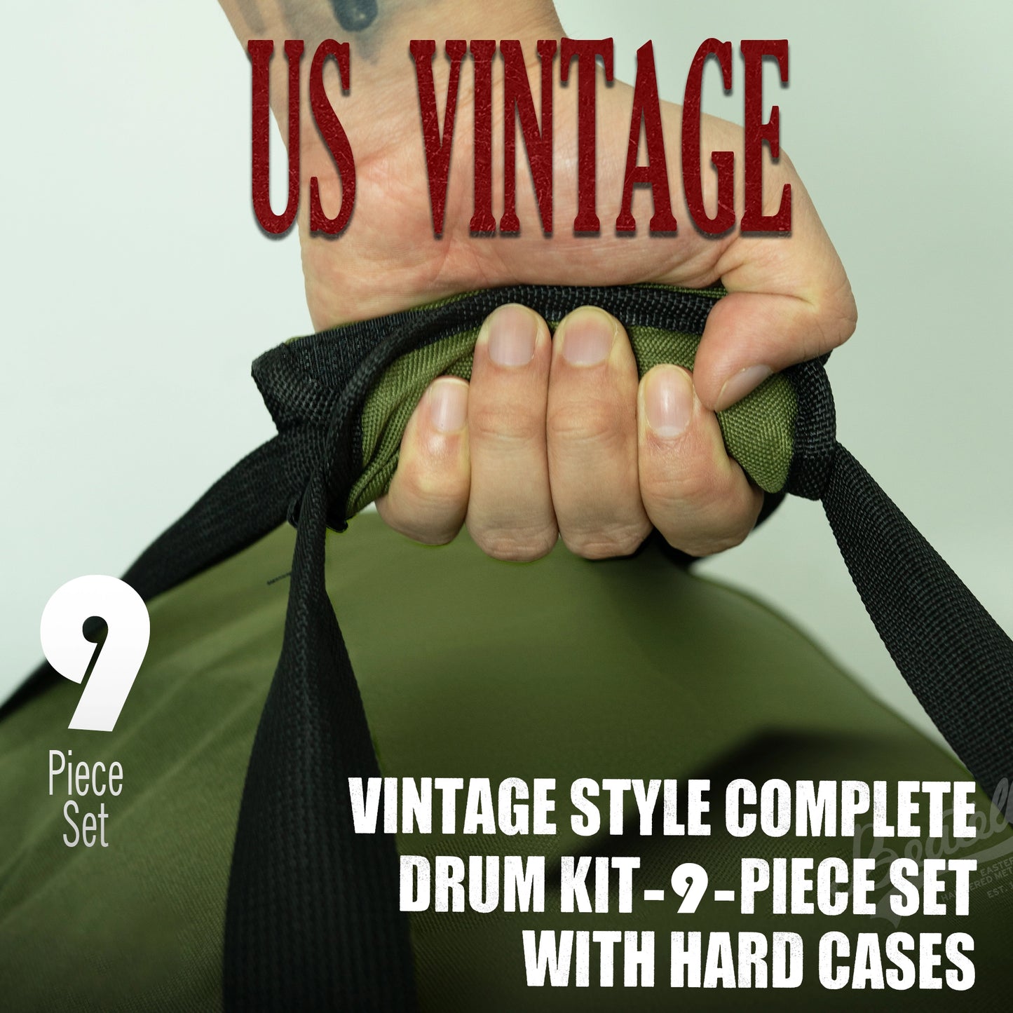 Vintage Drum Bags Set, 9-pcs Set