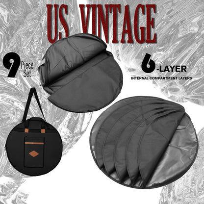 Vintage Drum Bags Set, 9-pcs Set