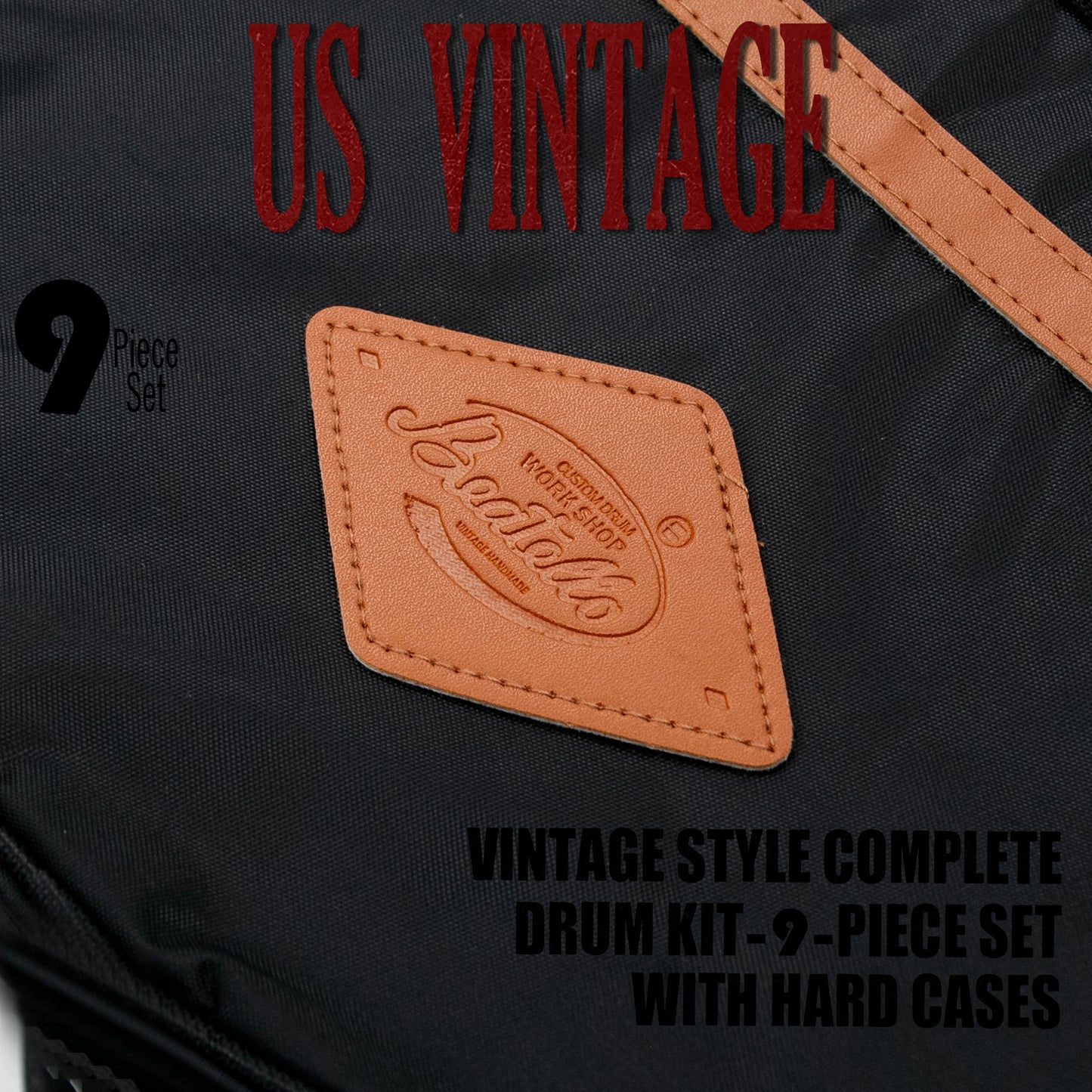 Vintage Drum Bags Set, 9-pcs Set
