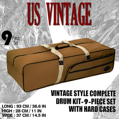 Vintage Drum Bags Set, 9-pcs Set
