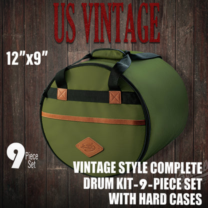 Vintage Drum Bags Set, 9-pcs Set