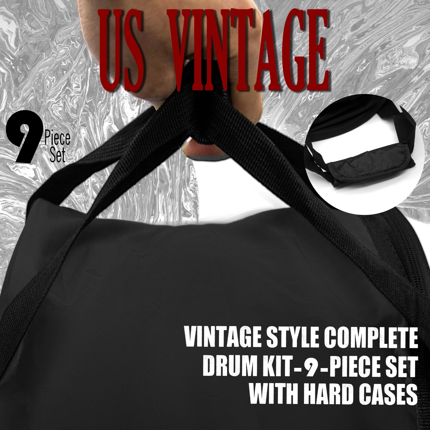 Vintage Drum Bags Set, 9-pcs Set