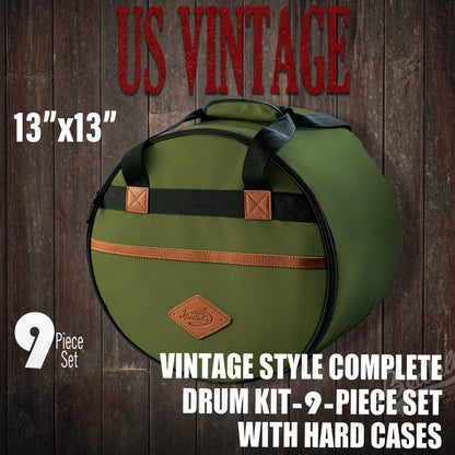 Vintage Drum Bags Set, 9-pcs Set