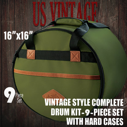 Vintage Drum Bags Set, 9-pcs Set