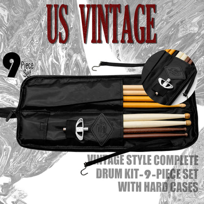 Vintage Drum Bags Set, 9-pcs Set