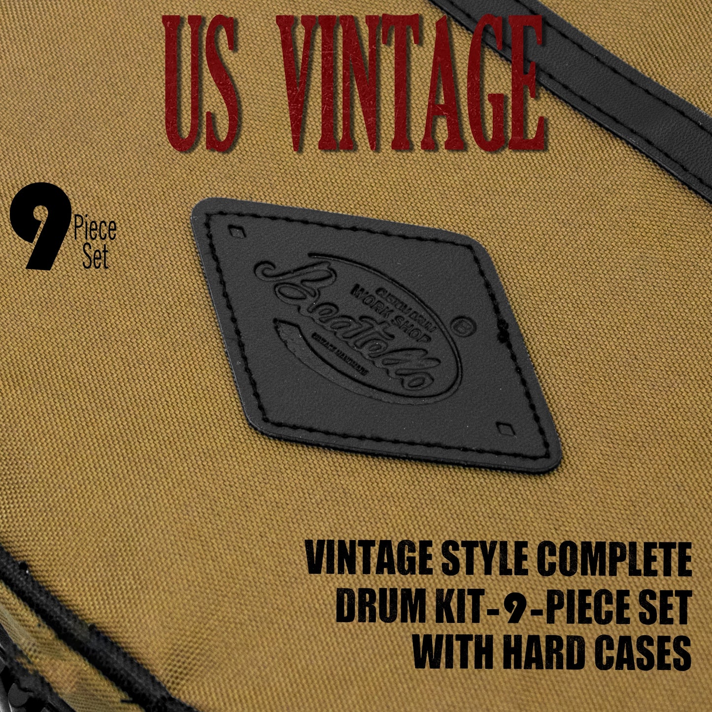 Vintage Drum Bags Set, 9-pcs Set