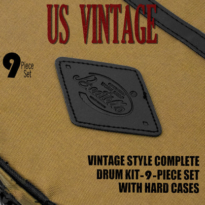 Vintage Drum Bags Set, 9-pcs Set