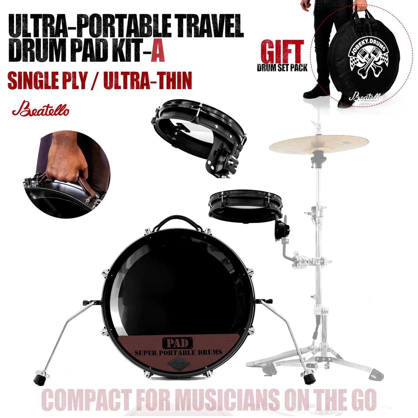 Ultra Portable Travel Drum Pad Kit