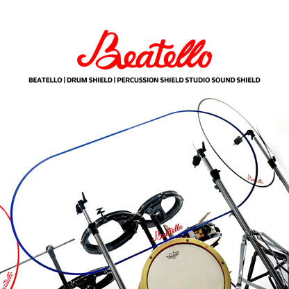 Beatello Transparent Acrylic Open Floor-Standing Drum Shield, Professional Noise Reduction Drum Screen, Sound Barrier for Studio, Live Stage & Daily Practice, Easy Assembly Stable Noise Isolation Drum Accessories