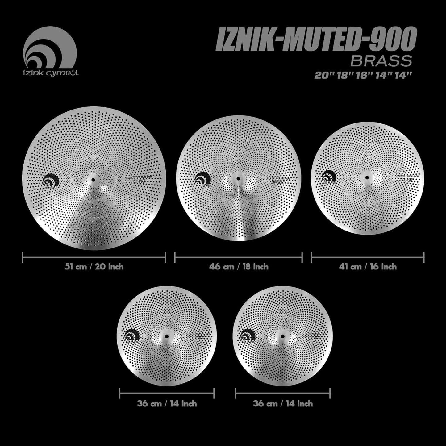 Juego de platillos de bajo volumen IZNiK-muted-900 BRASS
