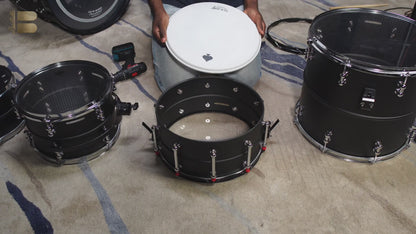 Beatello ACE OF SPADES Drumhead Set –With 5A Drumsticks & Leather Drum Key | Professional Resonance Control